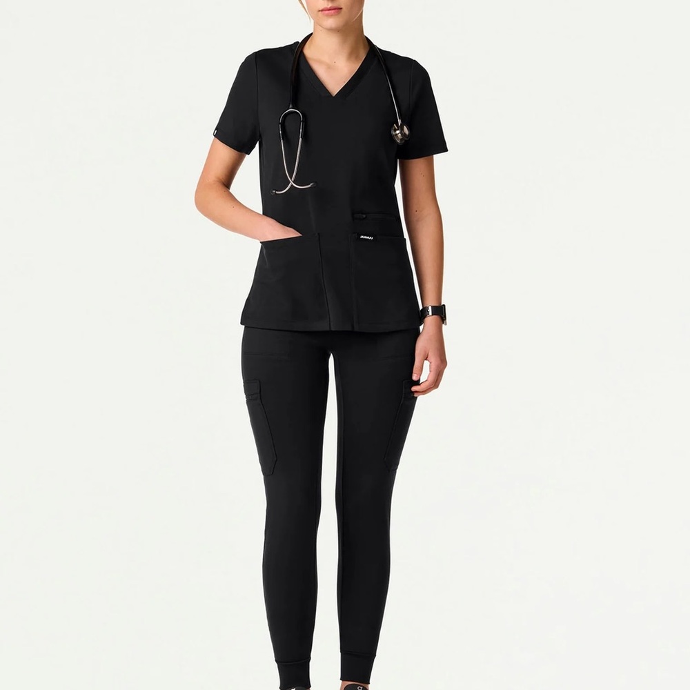 Jaanuu Kait 10-Pocket Skinny UltraSOFT Scrub Jogger XS w/ matching top
